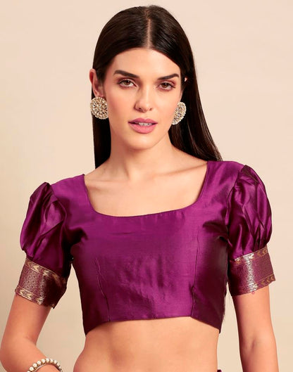 Magenta Weaving Silk Saree