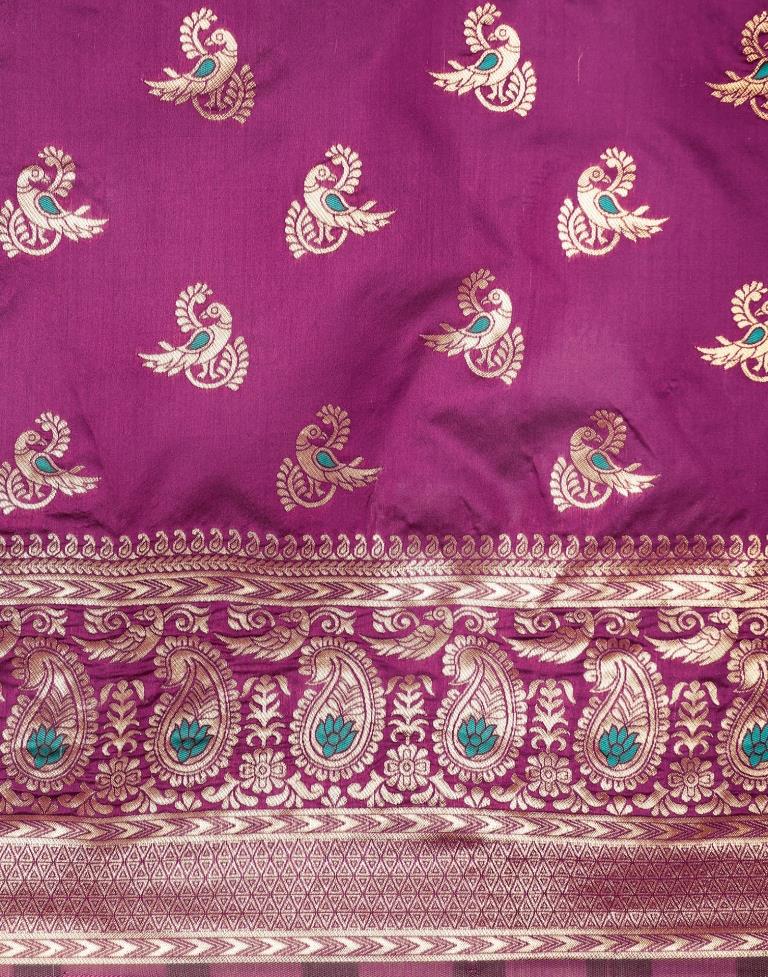 Magenta Weaving Silk Saree