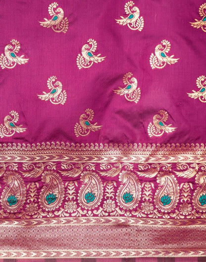 Magenta Weaving Silk Saree