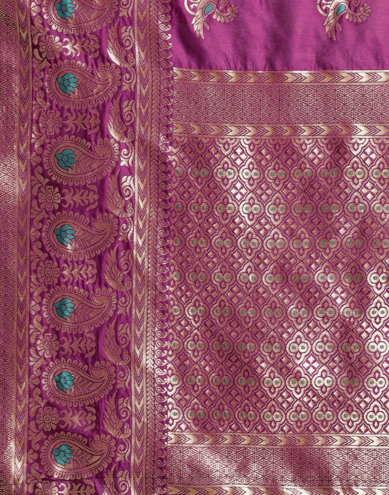Magenta Weaving Silk Saree
