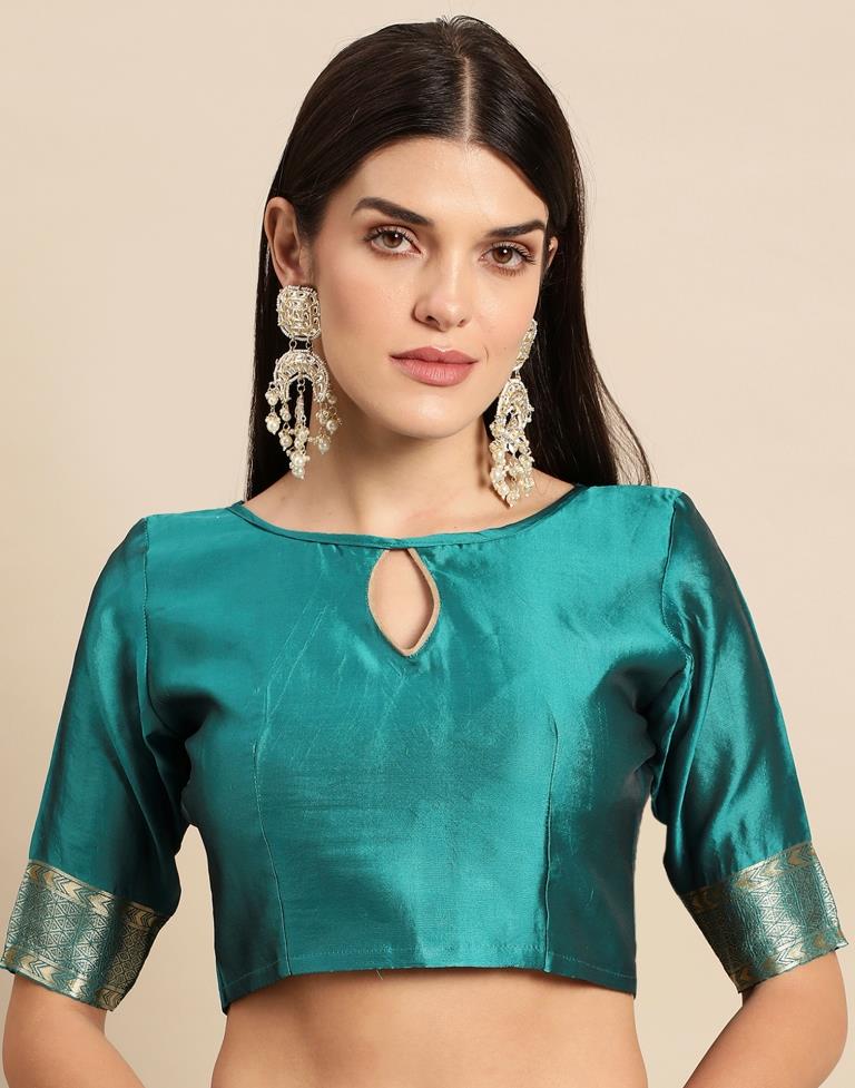 Rama Green Weaving Silk Saree