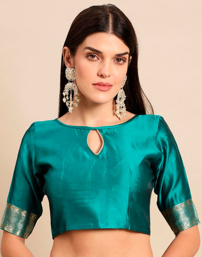 Rama Green Weaving Silk Saree