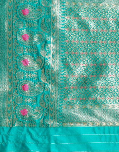 Rama Green Weaving Silk Saree