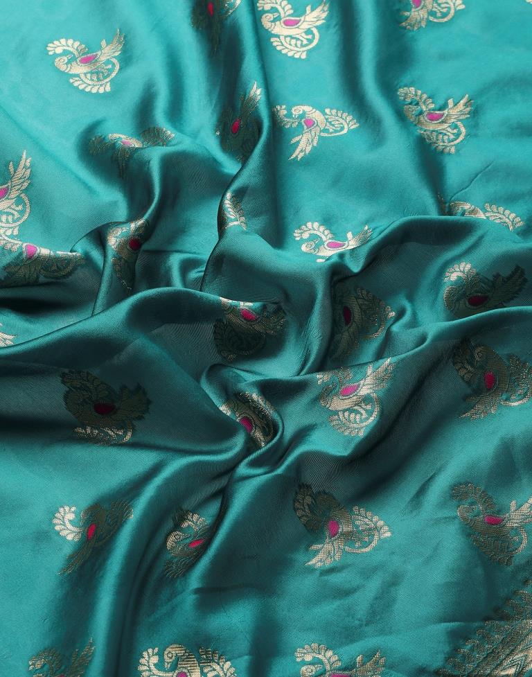 Rama Green Weaving Silk Saree