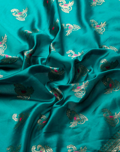 Rama Green Weaving Silk Saree