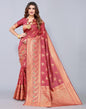 Light Red Weaving Silk Saree