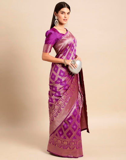 Purple Weaving Silk Saree