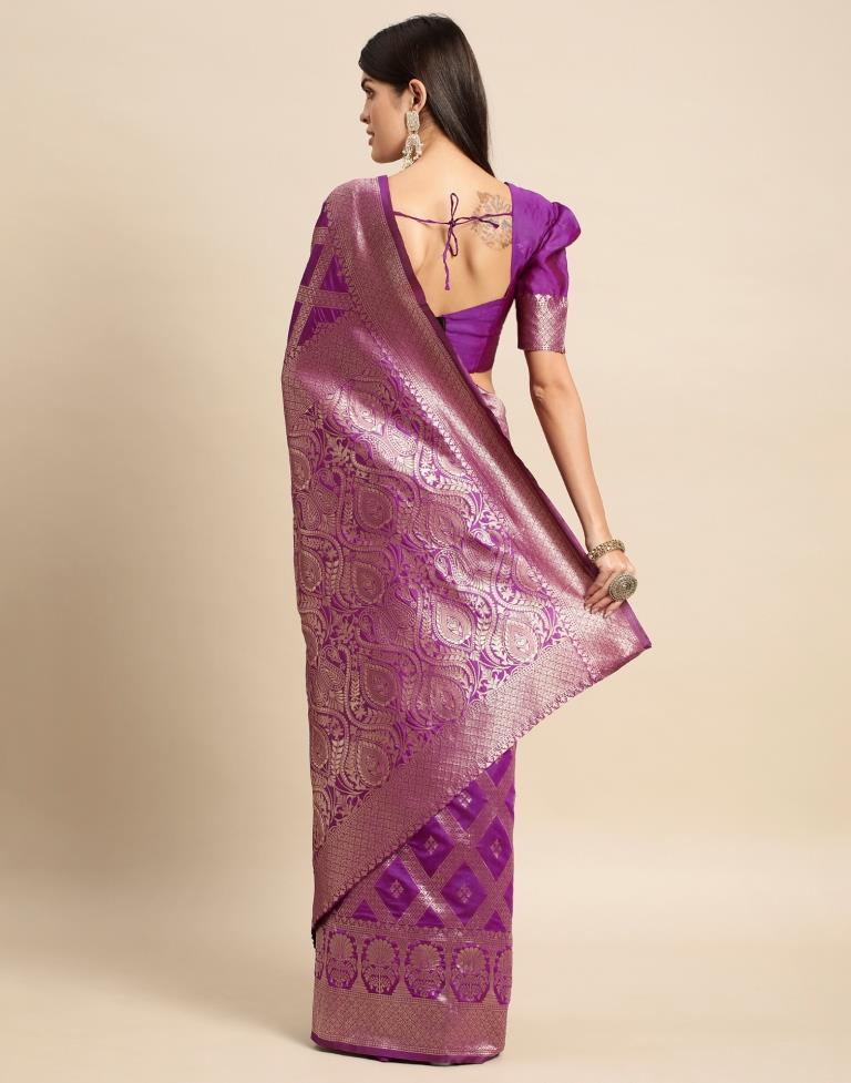 Purple Weaving Silk Saree