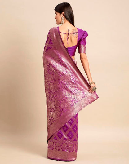 Purple Weaving Silk Saree