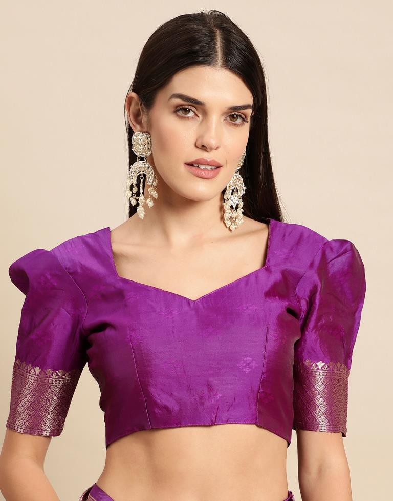 Purple Weaving Silk Saree