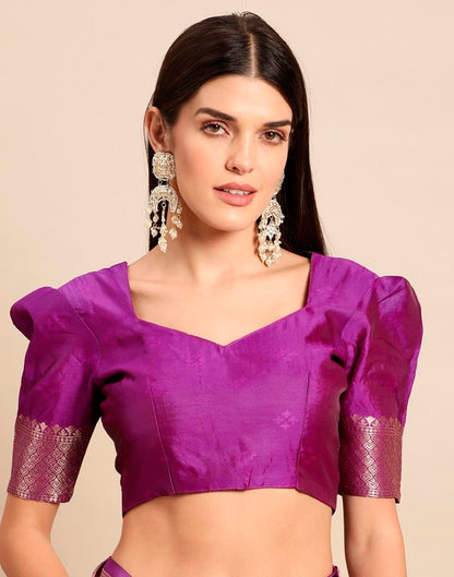 Purple Weaving Silk Saree