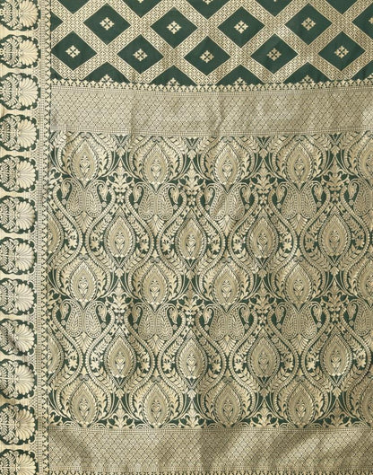 Dark Green Weaving Silk Saree