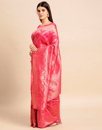 Pink Weaving Silk Saree