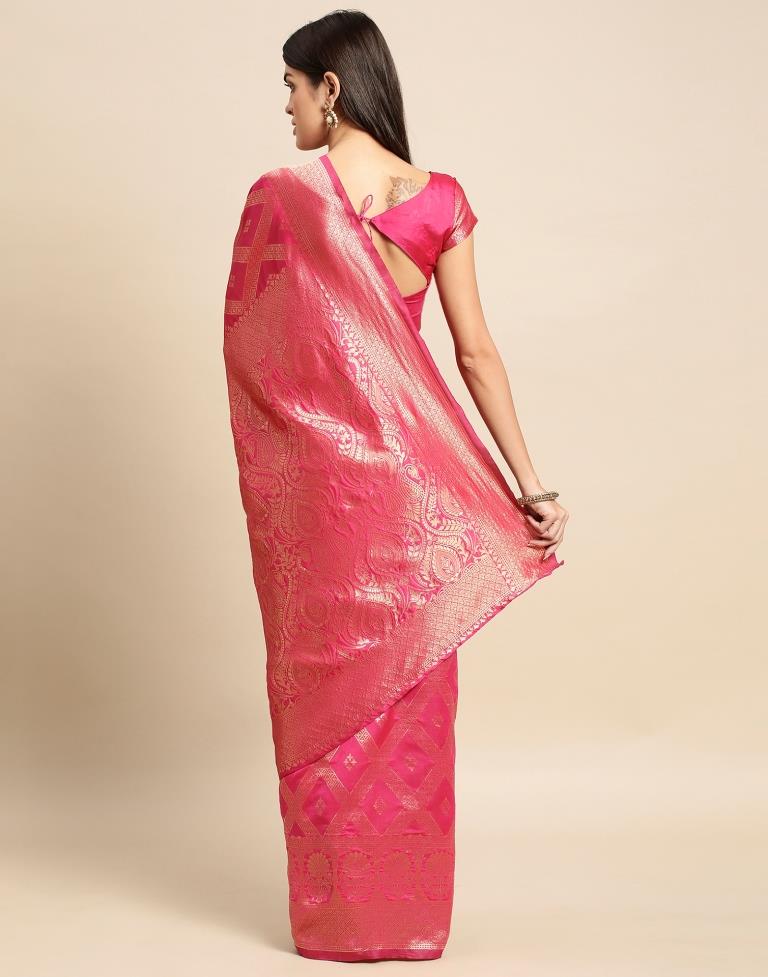 Pink Weaving Silk Saree