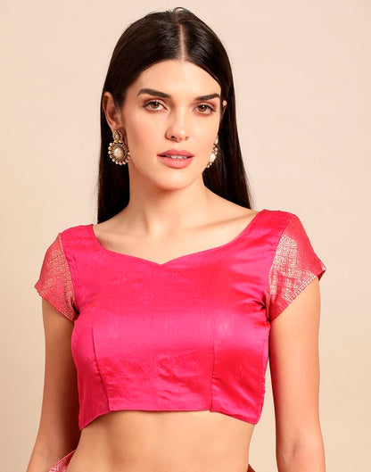 Pink Weaving Silk Saree