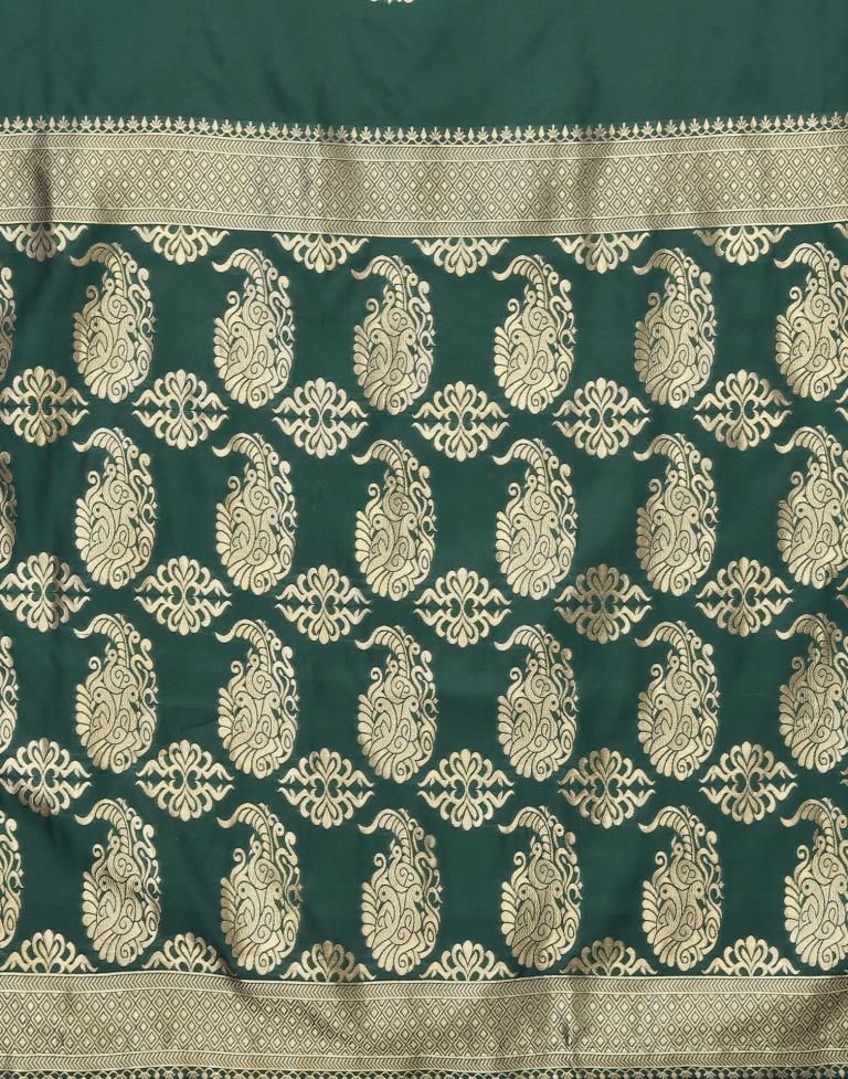 Dark Green Weaving Silk Saree