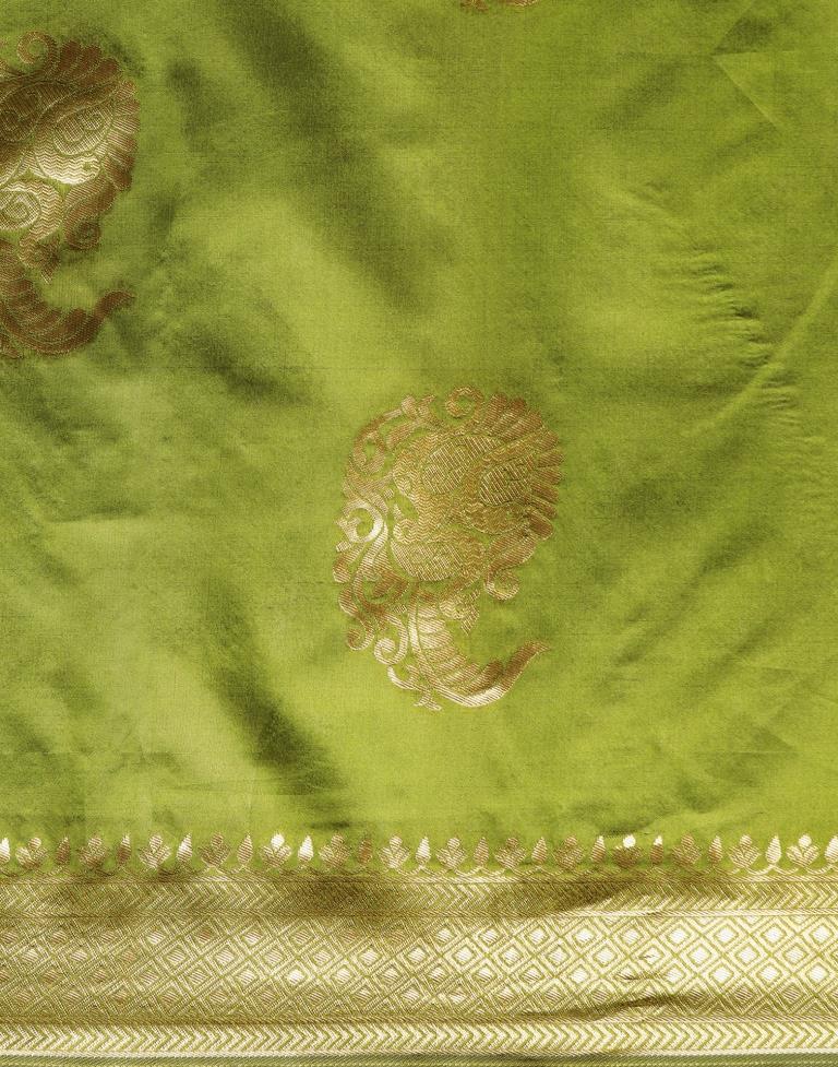 Olive Green Weaving Silk Saree