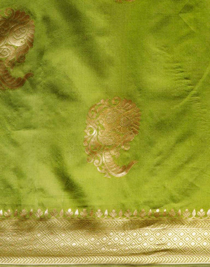Olive Green Weaving Silk Saree