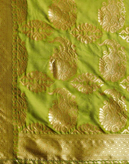 Olive Green Weaving Silk Saree
