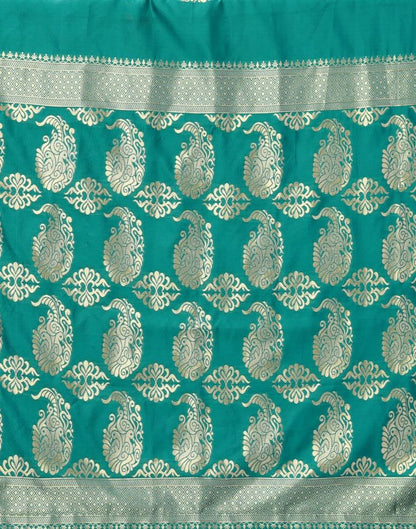 Turquoise Green Weaving Silk Saree