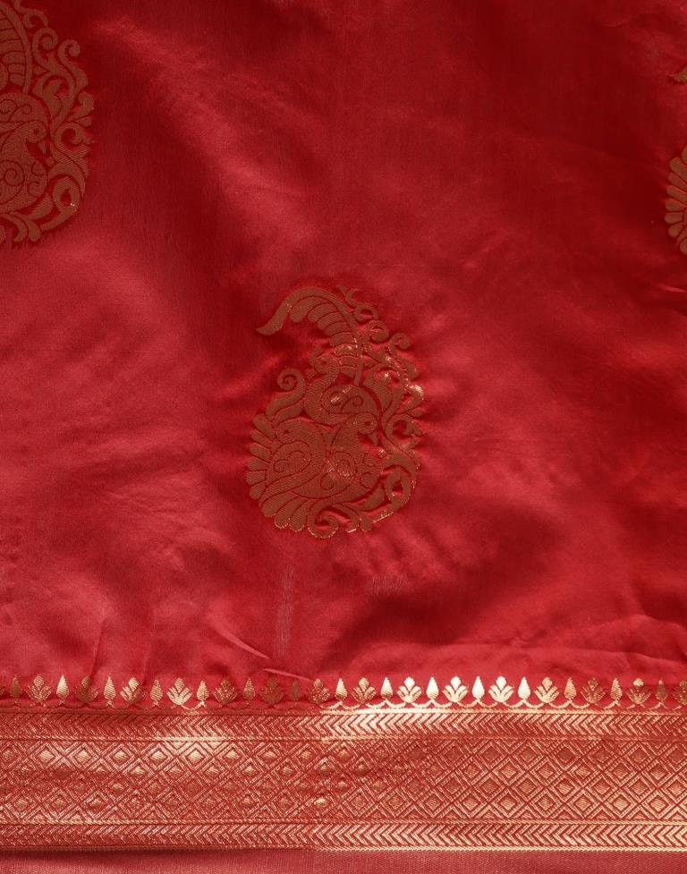 Maroon Weaving Silk Saree