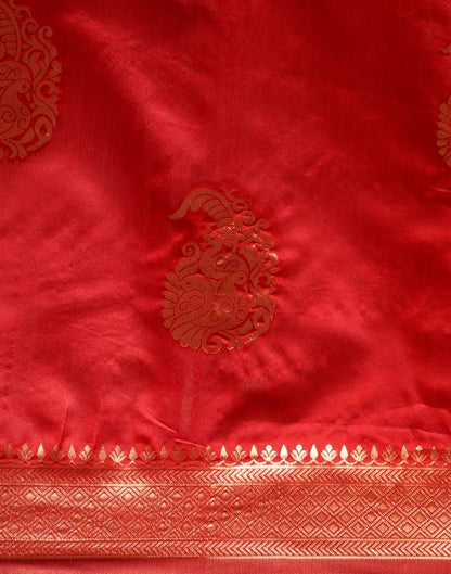 Maroon Weaving Silk Saree