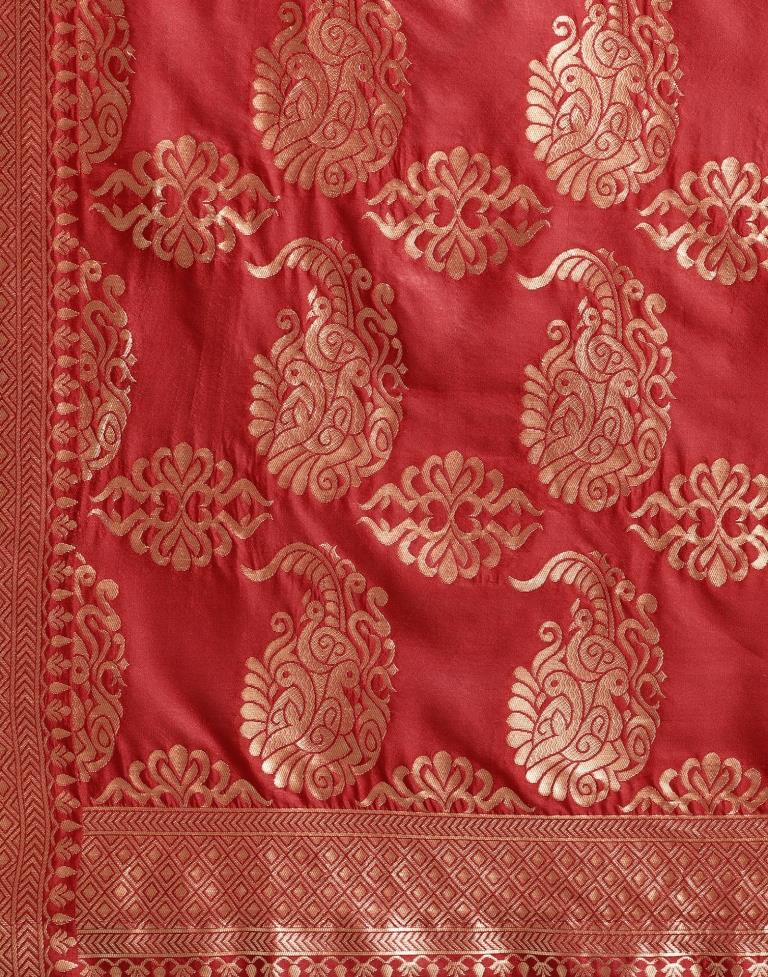 Maroon Weaving Silk Saree