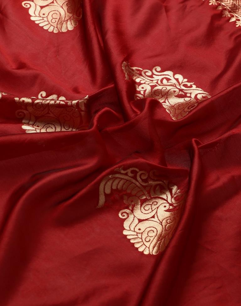 Maroon Weaving Silk Saree