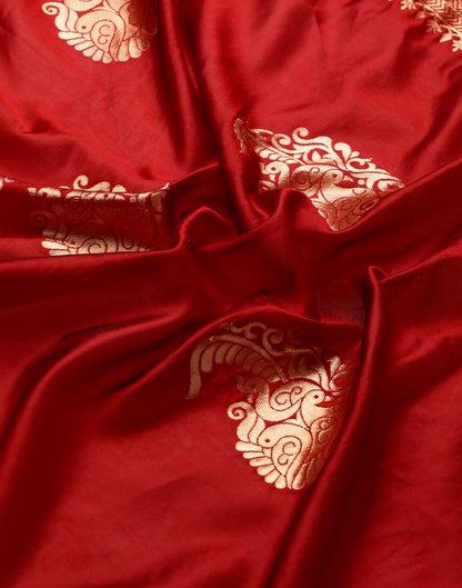 Maroon Weaving Silk Saree