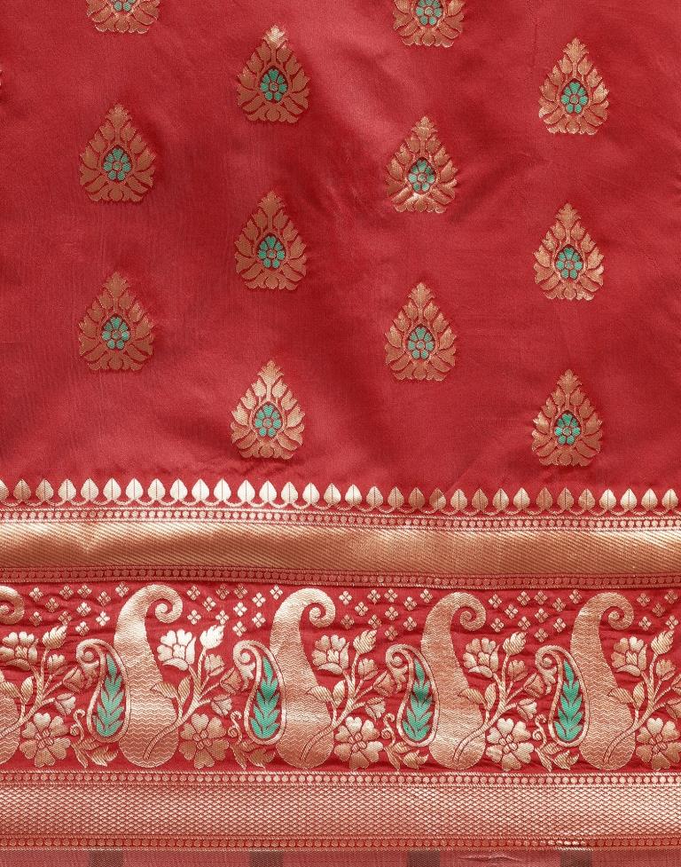 Maroon Weaving Silk Saree