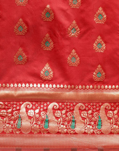 Maroon Weaving Silk Saree