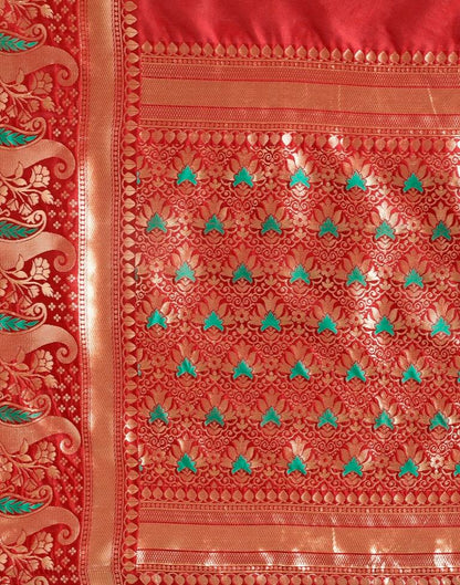 Maroon Weaving Silk Saree