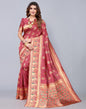 Light Red Weaving Silk Saree