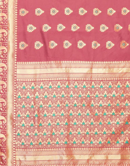 Light Red Weaving Silk Saree