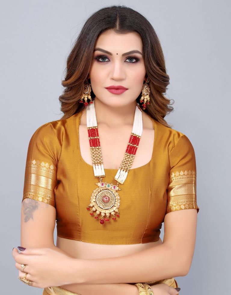 Golden Banarasi Jacquard Saree | Sudathi