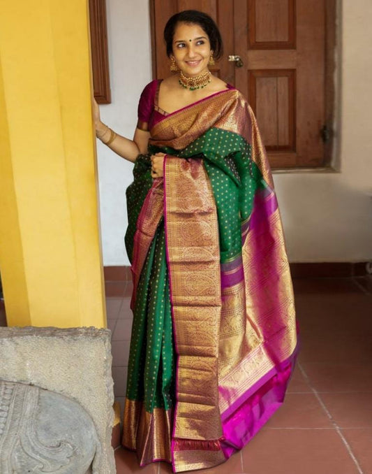 Green Weaving Silk Saree