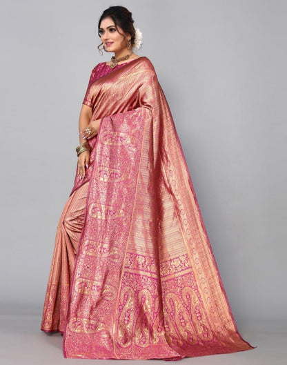 Golden Kanjivaram Silk Saree | Sudathi