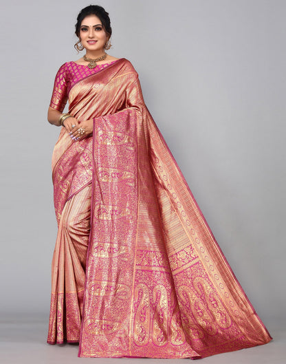 Golden Kanjivaram Silk Saree | Sudathi