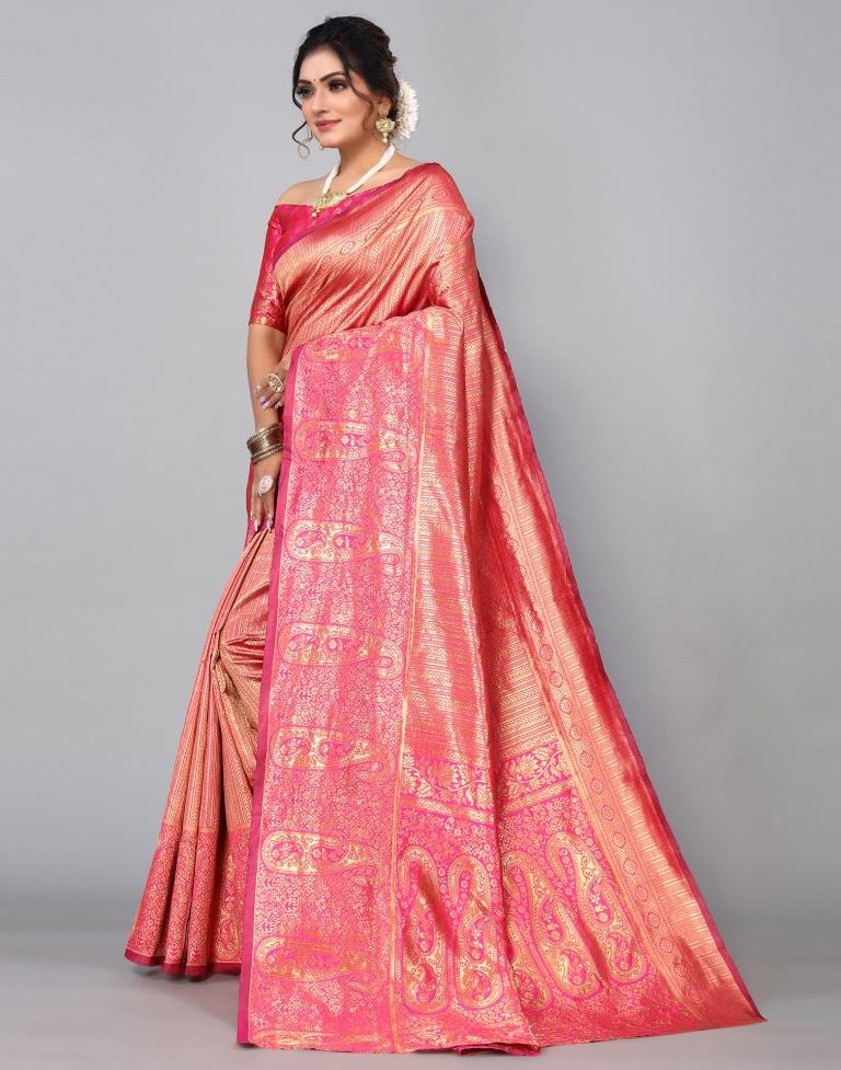 Pink Kanjivaram Silk Saree | Sudathi