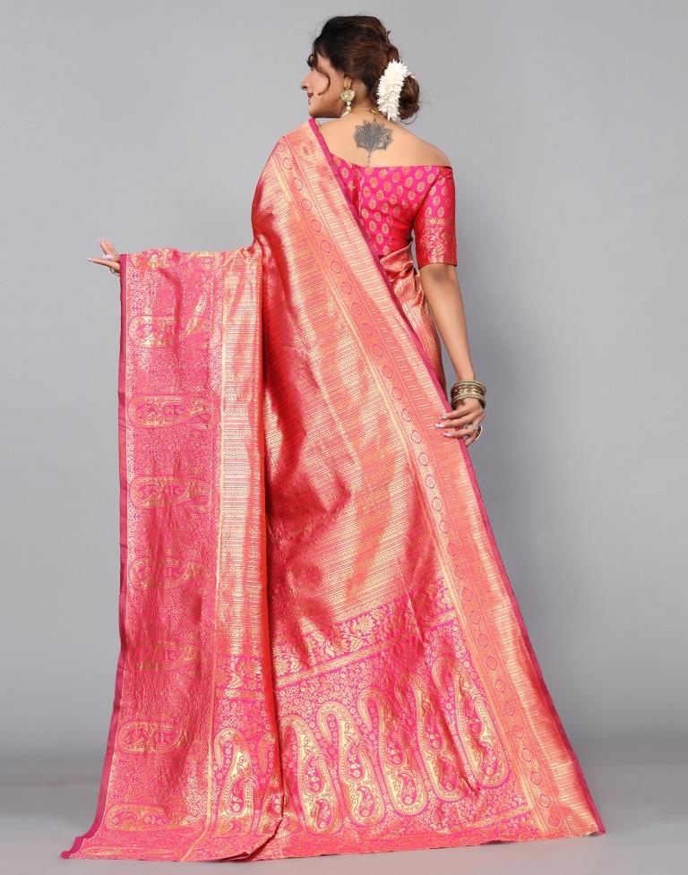 Pink Kanjivaram Silk Saree | Sudathi
