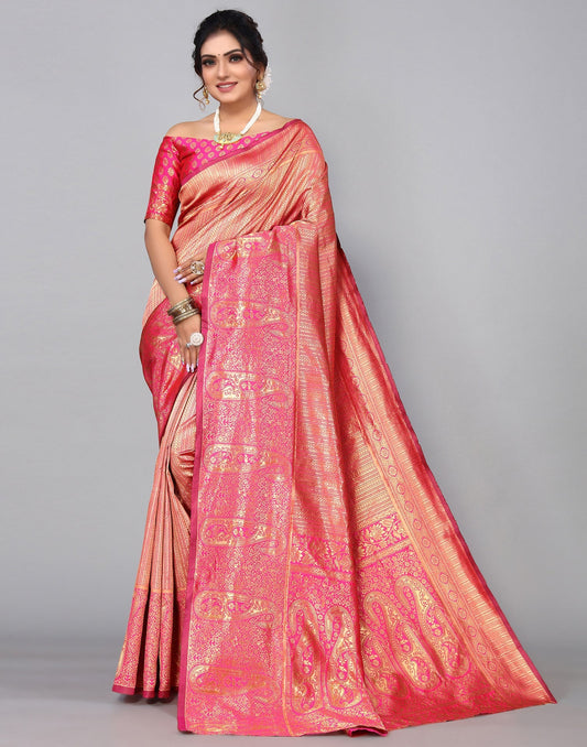 Pink Kanjivaram Silk Saree | Sudathi