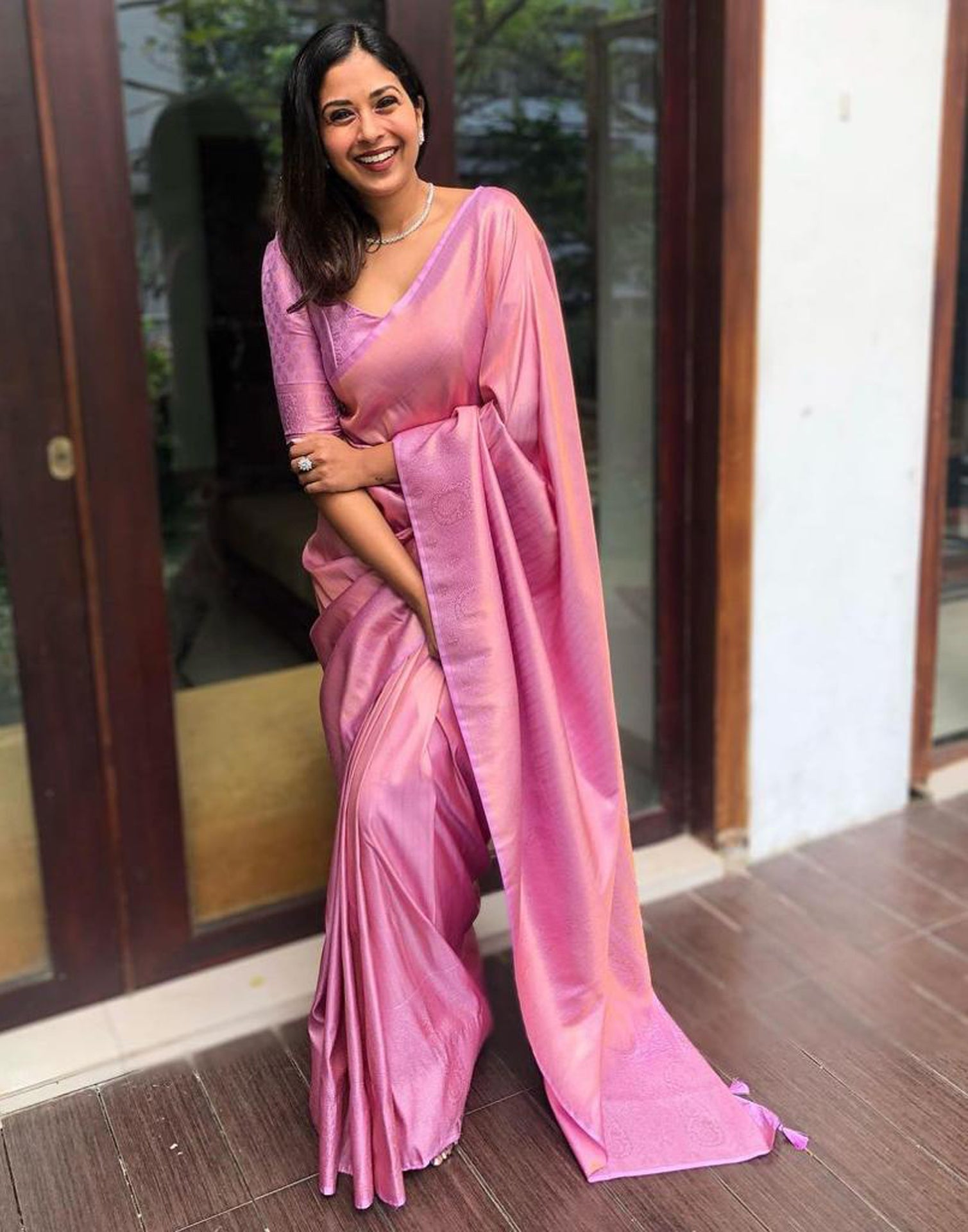 Light Pink Kanjivaram Silk Saree | Sudathi