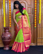 Parrot Green Kanjivaram Silk Saree | Sudathi