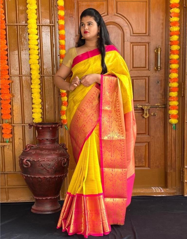 Yellow Kanjivaram Silk Saree | Sudathi