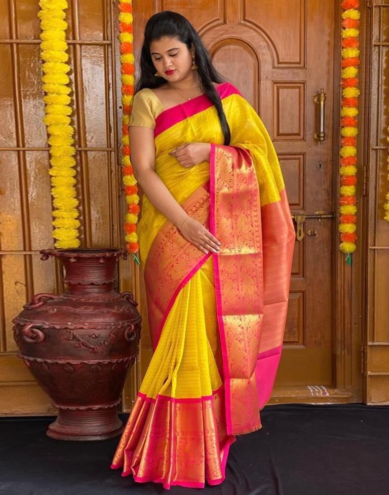 Yellow Kanjivaram Silk Saree | Sudathi