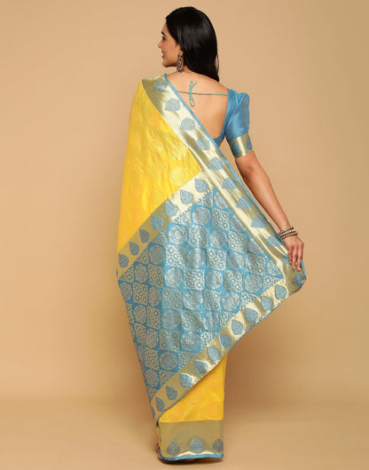 Yellow Banarasi Silk Saree | Sudathi