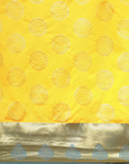 Yellow Banarasi Silk Saree | Sudathi