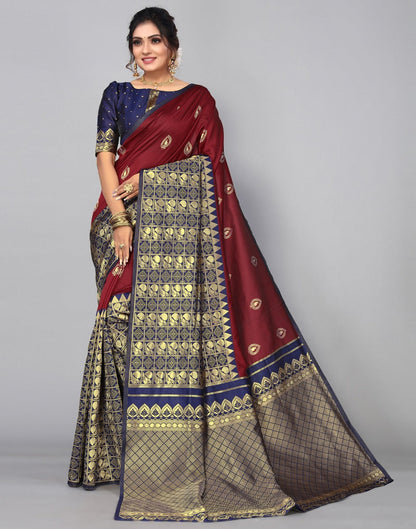Maroon Kanjivaram Silk Saree | Leemboodi