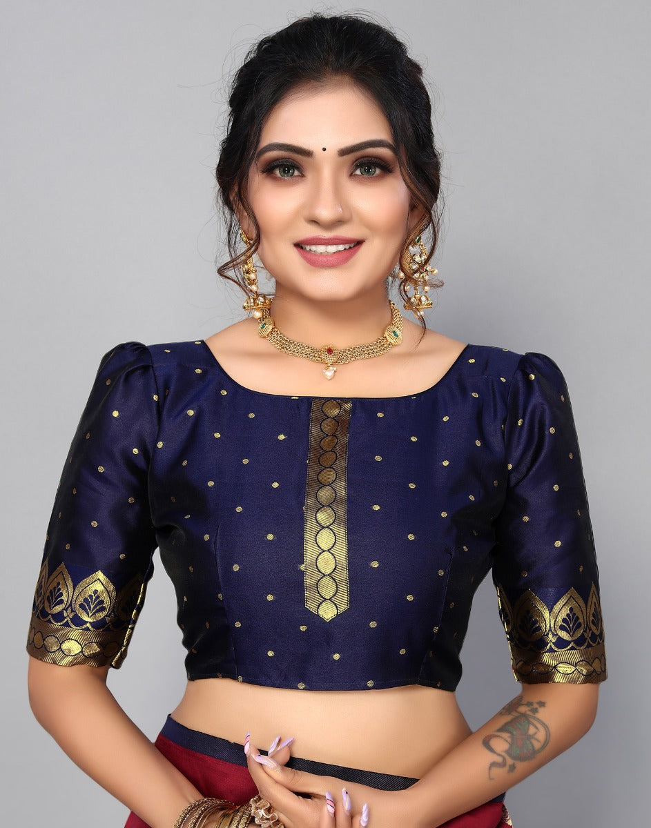 Maroon Kanjivaram Silk Saree | Leemboodi