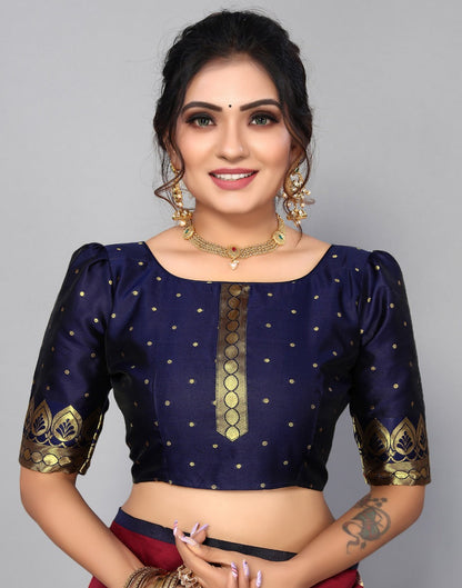 Maroon Kanjivaram Silk Saree | Leemboodi